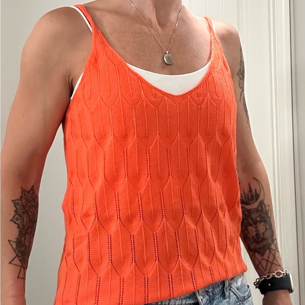 Orange Knit Women's Top